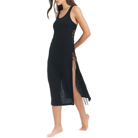 Red Carter Womens Black Coverup Slub Dress Coverup XL